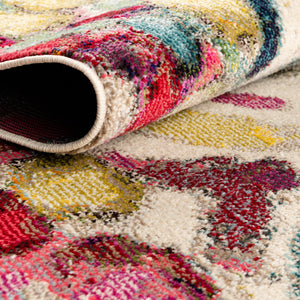 Multicolor 7' 10 x 7' 10 Vivid Octagon Area Rug Colorful Modern Unique Indoor Easy Clean Durable Carpet Mat for Home Interior Design & Decor for Sale at Rug Engine