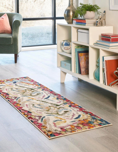 Multicolor 2' x 8' Vivid Runner Area Rug Colorful Modern Unique Indoor Easy Clean Durable Carpet Mat for Home Interior Design & Decor for Sale at Rug Engine
