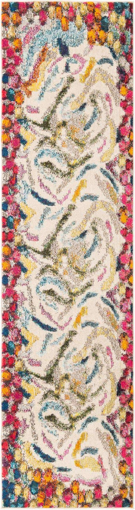 Multicolor 2' x 8' Vivid Runner Area Rug Colorful Modern Unique Indoor Easy Clean Durable Carpet Mat for Home Interior Design & Decor for Sale at Rug Engine