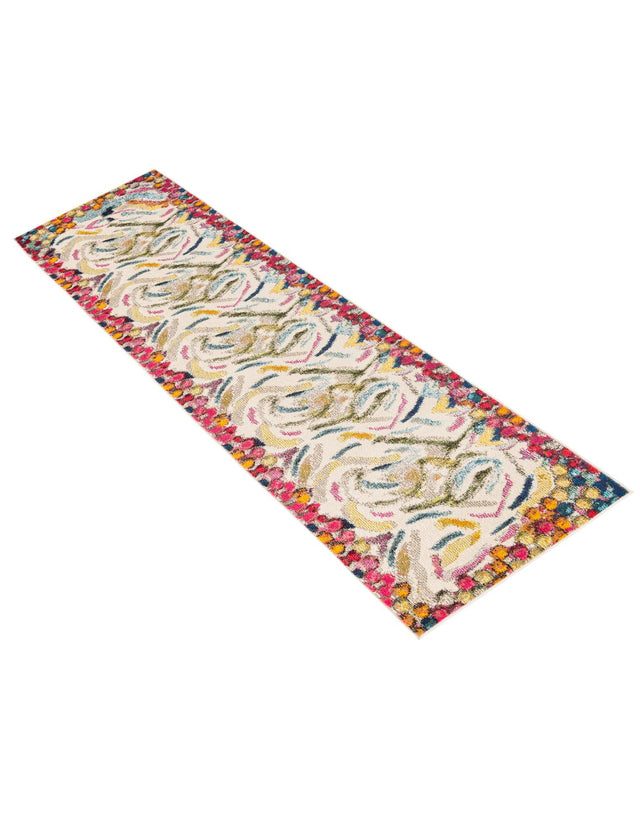 Multicolor 2' 7 x 12' Vivid Runner Area Rug Colorful Modern Unique Indoor Easy Clean Durable Carpet Mat for Home Interior Design & Decor for Sale at Rug Engine