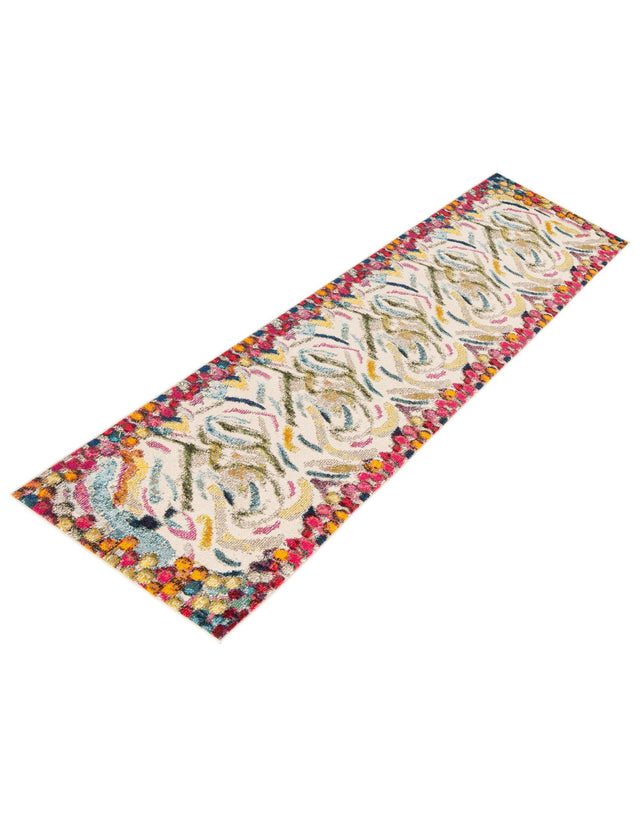Multicolor 2' 7 x 12' Vivid Runner Area Rug Colorful Modern Unique Indoor Easy Clean Durable Carpet Mat for Home Interior Design & Decor for Sale at Rug Engine