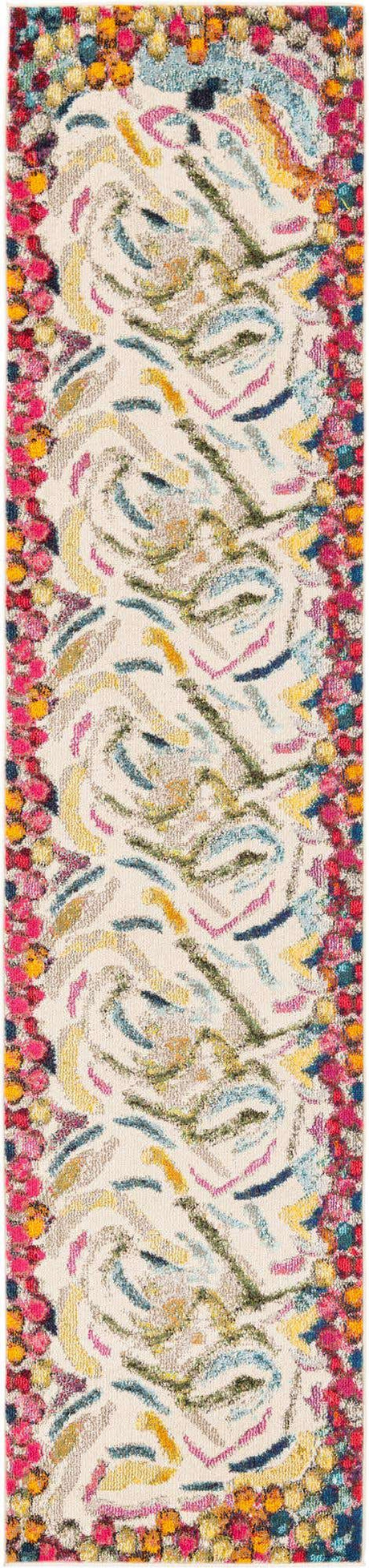 Multicolor 2' 7 x 12' Vivid Runner Area Rug Colorful Modern Unique Indoor Easy Clean Durable Carpet Mat for Home Interior Design & Decor for Sale at Rug Engine