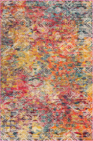 Multicolor 6' x 9' Vivid Rectangle Area Rug Colorful Modern Unique Indoor Easy Clean Durable Carpet Mat for Home Interior Design & Decor for Sale at Rug Engine