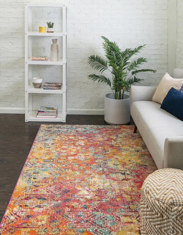 Multicolor 9' 10 x 14' Vivid Rectangle Area Rug Colorful Modern Unique Indoor Easy Clean Durable Carpet Mat for Home Interior Design & Decor for Sale at Rug Engine