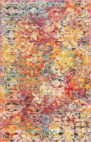 Multicolor 5' 3 x 8' Vivid Rectangle Area Rug Colorful Modern Unique Indoor Easy Clean Durable Carpet Mat for Home Interior Design & Decor for Sale at Rug Engine