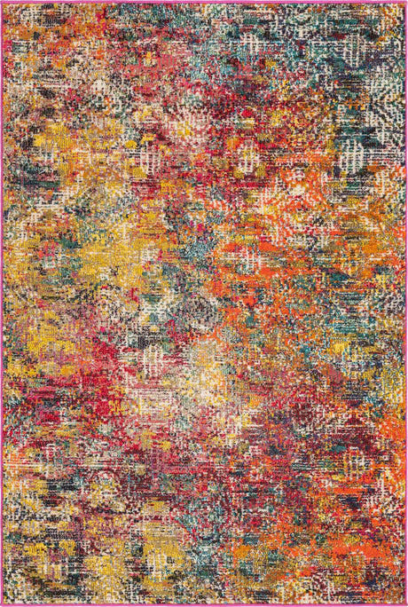 Multicolor 4' x 6' Vivid Rectangle Area Rug Colorful Modern Unique Indoor Easy Clean Durable Carpet Mat for Home Interior Design & Decor for Sale at Rug Engine