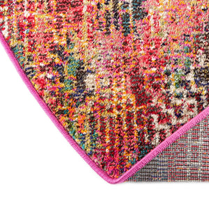Multicolor 3' 3 x 3' 3 Vivid Round Area Rug Colorful Modern Unique Indoor Easy Clean Durable Carpet Mat for Home Interior Design & Decor for Sale at Rug Engine