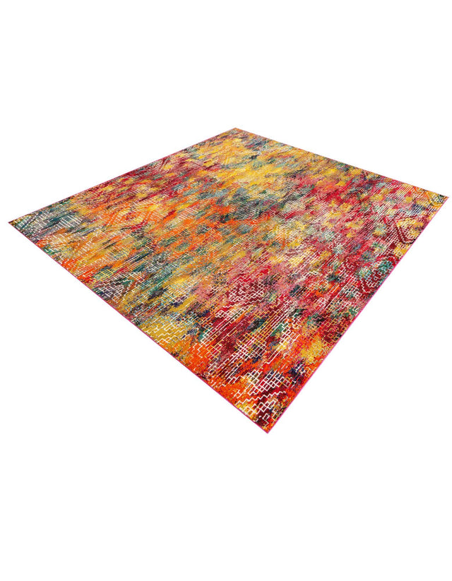 Multicolor 9' 10 x 9' 10 Vivid Square Area Rug Colorful Modern Unique Indoor Easy Clean Durable Carpet Mat for Home Interior Design & Decor for Sale at Rug Engine