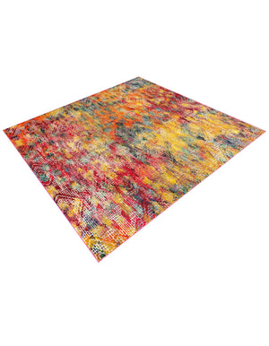 Multicolor 9' 10 x 9' 10 Vivid Square Area Rug Colorful Modern Unique Indoor Easy Clean Durable Carpet Mat for Home Interior Design & Decor for Sale at Rug Engine