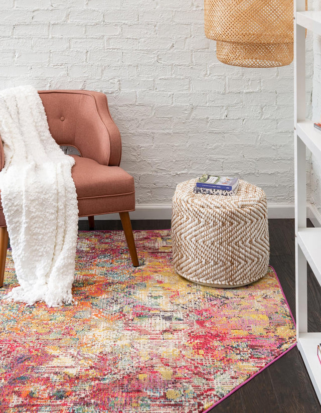Multicolor 7' 10 x 7' 10 Vivid Octagon Area Rug Colorful Modern Unique Indoor Easy Clean Durable Carpet Mat for Home Interior Design & Decor for Sale at Rug Engine