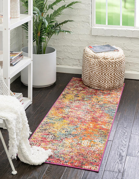 Multicolor 2' x 8' Vivid Runner Area Rug Colorful Modern Unique Indoor Easy Clean Durable Carpet Mat for Home Interior Design & Decor for Sale at Rug Engine