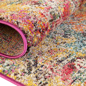 Multicolor 2' x 6' Vivid Runner Area Rug Colorful Modern Unique Indoor Easy Clean Durable Carpet Mat for Home Interior Design & Decor for Sale at Rug Engine