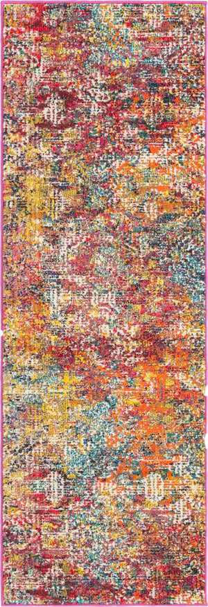 Multicolor 2' x 6' Vivid Runner Area Rug Colorful Modern Unique Indoor Easy Clean Durable Carpet Mat for Home Interior Design & Decor for Sale at Rug Engine