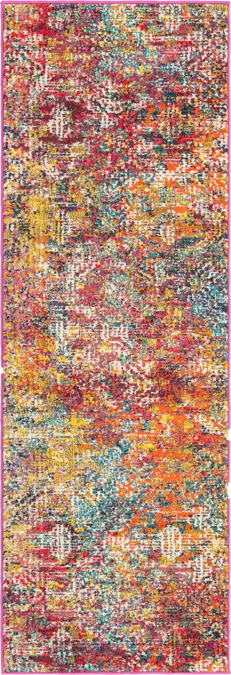 Multicolor 2' x 6' Vivid Runner Area Rug Colorful Modern Unique Indoor Easy Clean Durable Carpet Mat for Home Interior Design & Decor for Sale at Rug Engine