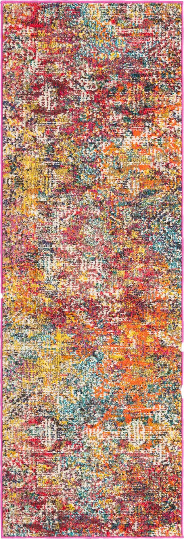 Multicolor 2' x 6' Vivid Runner Area Rug Colorful Modern Unique Indoor Easy Clean Durable Carpet Mat for Home Interior Design & Decor for Sale at Rug Engine