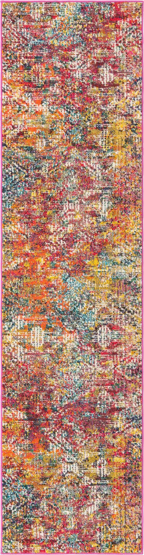Multicolor 2' x 8' Vivid Runner Area Rug Colorful Modern Unique Indoor Easy Clean Durable Carpet Mat for Home Interior Design & Decor for Sale at Rug Engine