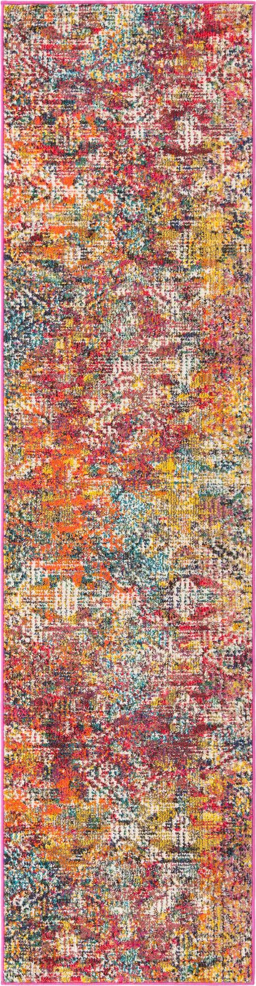 Multicolor 2' x 8' Vivid Runner Area Rug Colorful Modern Unique Indoor Easy Clean Durable Carpet Mat for Home Interior Design & Decor for Sale at Rug Engine