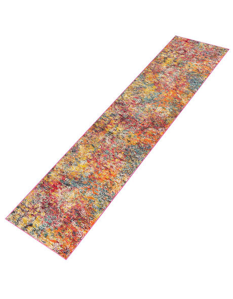 Multicolor 2' 7 x 12' Vivid Runner Area Rug Colorful Modern Unique Indoor Easy Clean Durable Carpet Mat for Home Interior Design & Decor for Sale at Rug Engine