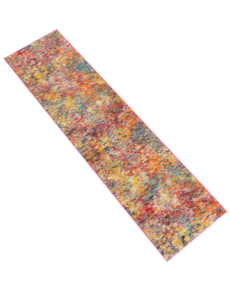 Multicolor 2' 7 x 12' Vivid Runner Area Rug Colorful Modern Unique Indoor Easy Clean Durable Carpet Mat for Home Interior Design & Decor for Sale at Rug Engine
