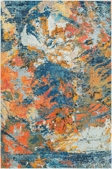 Multicolor 6' x 9' Vivid Rectangle Area Rug Colorful Modern Unique Indoor Easy Clean Durable Carpet Mat for Home Interior Design & Decor for Sale at Rug Engine
