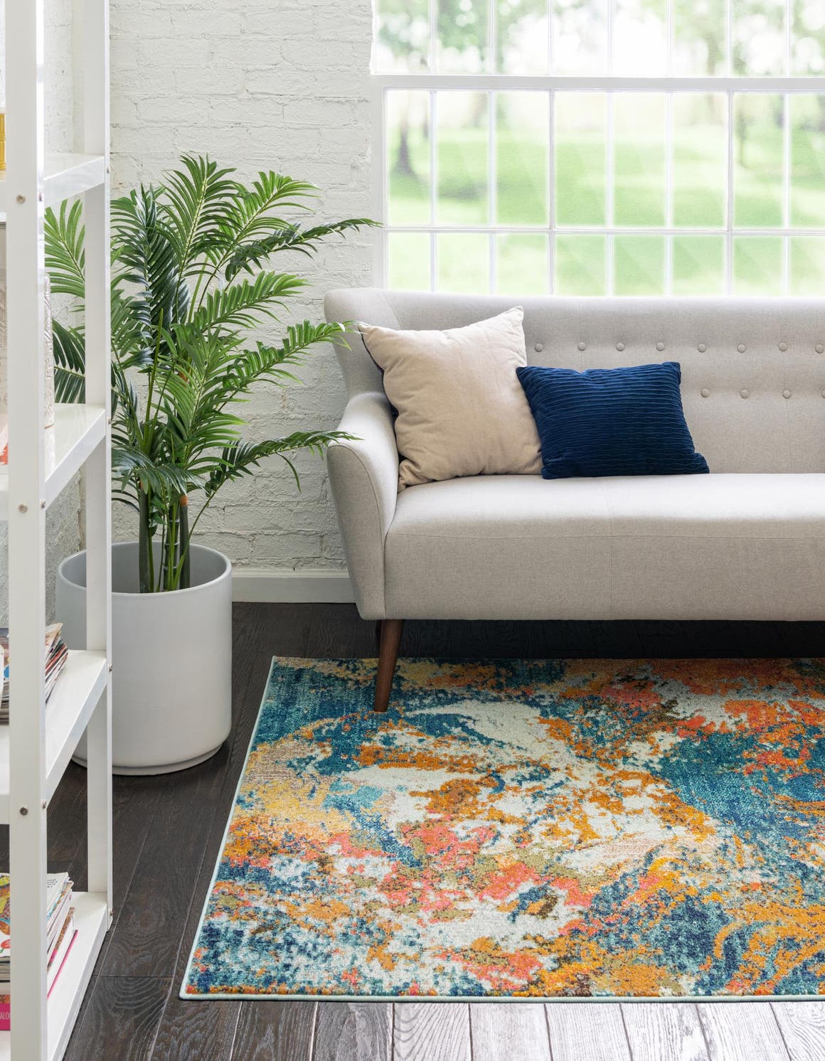Multicolor 4' x 6' Vivid Rectangle Area Rug Colorful Modern Unique Indoor Easy Clean Durable Carpet Mat for Home Interior Design & Decor for Sale at Rug Engine
