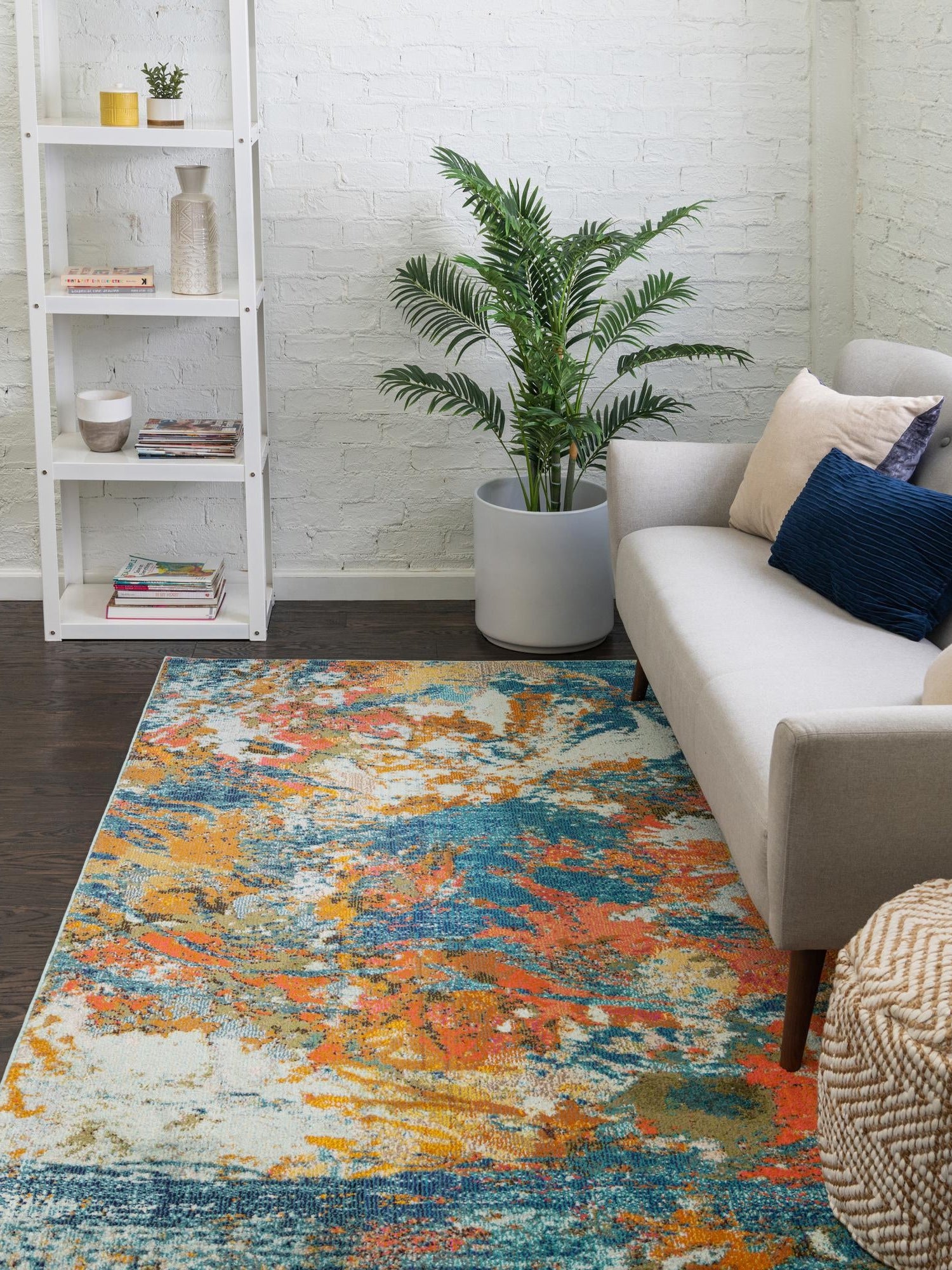 Multicolor 9' x 12' Vivid Rectangle Area Rug Colorful Modern Unique Indoor Easy Clean Durable Carpet Mat for Home Interior Design & Decor for Sale at Rug Engine