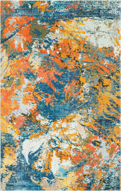 Multicolor 5' 3 x 8' Vivid Rectangle Area Rug Colorful Modern Unique Indoor Easy Clean Durable Carpet Mat for Home Interior Design & Decor for Sale at Rug Engine