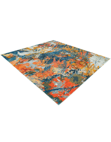 Multicolor 7' 10 x 7' 10 Vivid Square Area Rug Colorful Modern Unique Indoor Easy Clean Durable Carpet Mat for Home Interior Design & Decor for Sale at Rug Engine
