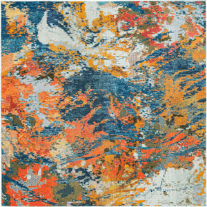 Multicolor 7' 10 x 7' 10 Vivid Square Area Rug Colorful Modern Unique Indoor Easy Clean Durable Carpet Mat for Home Interior Design & Decor for Sale at Rug Engine