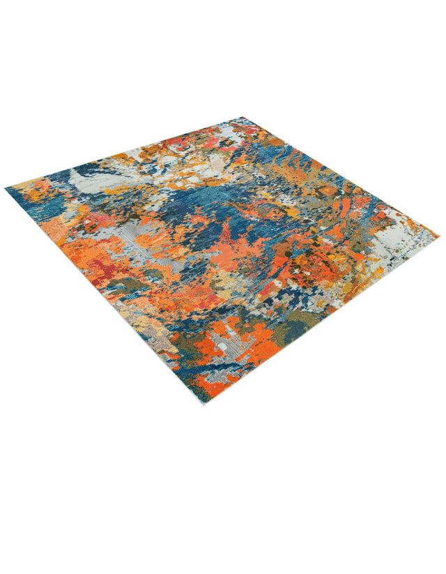 Multicolor 9' 10 x 9' 10 Vivid Square Area Rug Colorful Modern Unique Indoor Easy Clean Durable Carpet Mat for Home Interior Design & Decor for Sale at Rug Engine