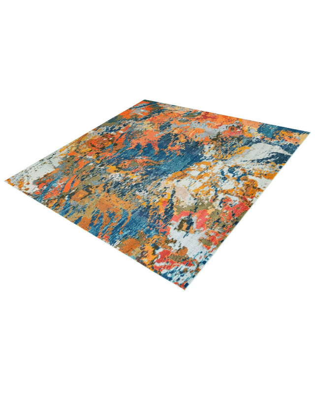 Multicolor 9' 10 x 9' 10 Vivid Square Area Rug Colorful Modern Unique Indoor Easy Clean Durable Carpet Mat for Home Interior Design & Decor for Sale at Rug Engine