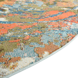 Multicolor 7' 10 x 10' Vivid Oval Area Rug Colorful Modern Unique Indoor Easy Clean Durable Carpet Mat for Home Interior Design & Decor for Sale at Rug Engine