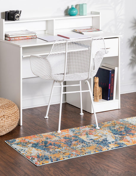 Multicolor 2' x 8' Vivid Runner Area Rug Colorful Modern Unique Indoor Easy Clean Durable Carpet Mat for Home Interior Design & Decor for Sale at Rug Engine