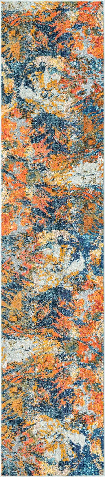 Multicolor 2' 7 x 12' Vivid Runner Area Rug Colorful Modern Unique Indoor Easy Clean Durable Carpet Mat for Home Interior Design & Decor for Sale at Rug Engine