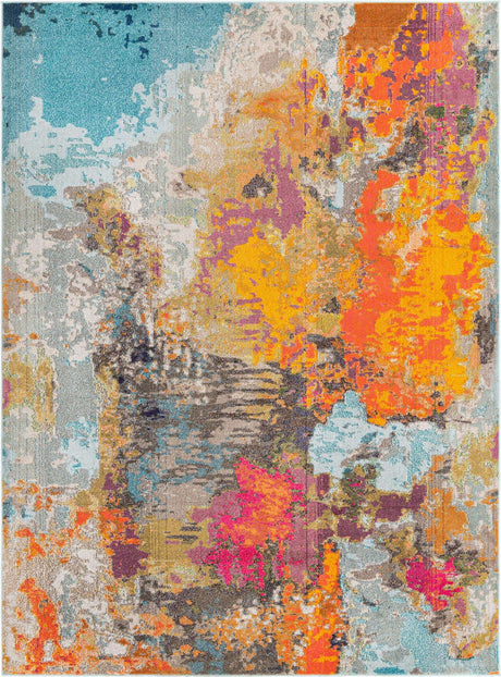 Multicolor 7' 10 x 10' Vivid Rectangle Area Rug Colorful Modern Unique Indoor Easy Clean Durable Carpet Mat for Home Interior Design & Decor for Sale at Rug Engine