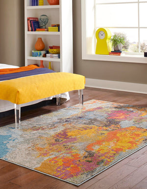 Multicolor 2' 2 x 3' Vivid Rectangle Area Rug Colorful Modern Unique Indoor Easy Clean Durable Carpet Mat for Home Interior Design & Decor for Sale at Rug Engine