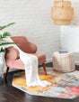 Multicolor 7' 10 x 7' 10 Vivid Octagon Area Rug Colorful Modern Unique Indoor Easy Clean Durable Carpet Mat for Home Interior Design & Decor for Sale at Rug Engine