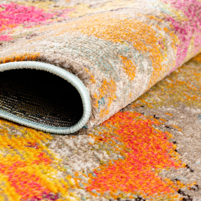 Multicolor 7' 10 x 7' 10 Vivid Octagon Area Rug Colorful Modern Unique Indoor Easy Clean Durable Carpet Mat for Home Interior Design & Decor for Sale at Rug Engine