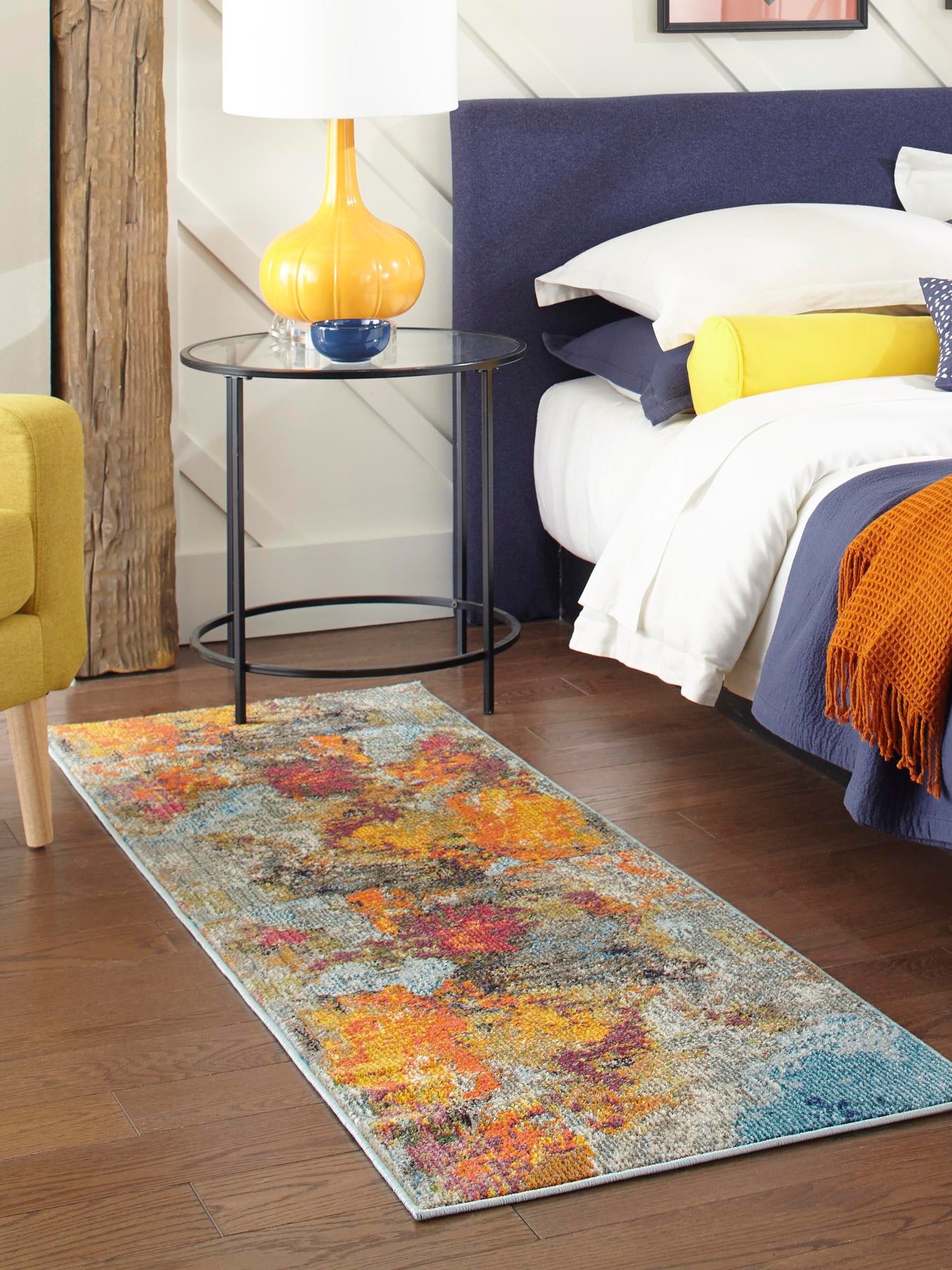 Multicolor 2' 7 x 12' Vivid Runner Area Rug Colorful Modern Unique Indoor Easy Clean Durable Carpet Mat for Home Interior Design & Decor for Sale at Rug Engine