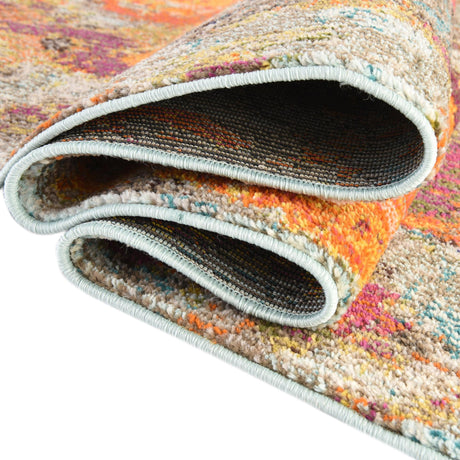 Multicolor 2' x 6' Vivid Runner Area Rug Colorful Modern Unique Indoor Easy Clean Durable Carpet Mat for Home Interior Design & Decor for Sale at Rug Engine