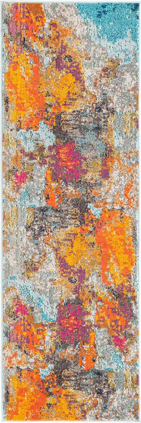Multicolor 2' x 6' Vivid Runner Area Rug Colorful Modern Unique Indoor Easy Clean Durable Carpet Mat for Home Interior Design & Decor for Sale at Rug Engine