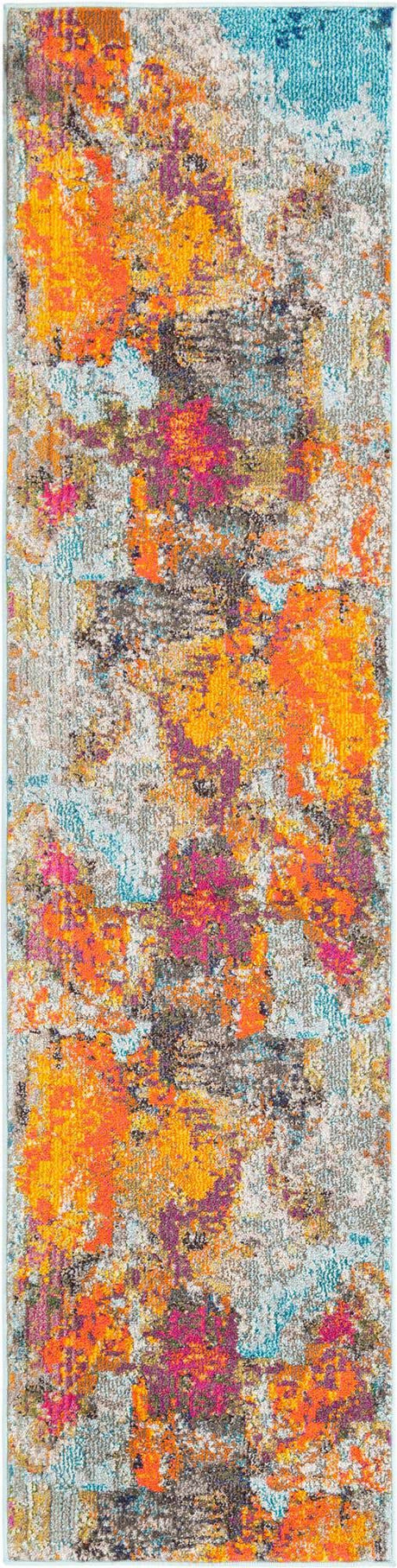 Multicolor 2' x 8' Vivid Runner Area Rug Colorful Modern Unique Indoor Easy Clean Durable Carpet Mat for Home Interior Design & Decor for Sale at Rug Engine