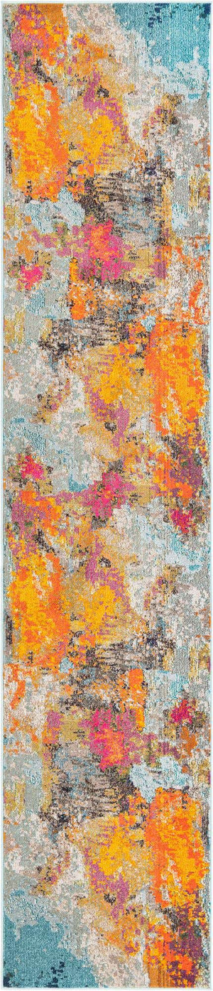 Multicolor 2' 7 x 12' Vivid Runner Area Rug Colorful Modern Unique Indoor Easy Clean Durable Carpet Mat for Home Interior Design & Decor for Sale at Rug Engine