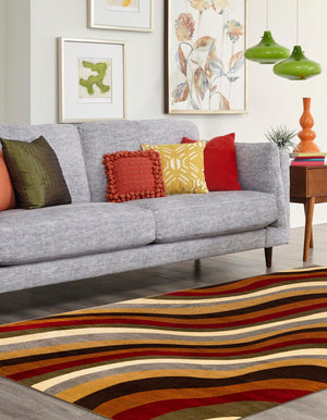 Multicolor 7' 1 x 10' Cafe Rectangle Area Rug 100% Polypropylene With Cotton Backing Modern Abstract Design Carpet for Home Living Room Dining Office Decor for Sale at Rug Engine