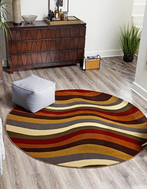 Multicolor 3' 3 x 3' 3 Cafe Round Area Rug 100% Polypropylene With Cotton Backing Modern Abstract Design Carpet for Home Living Room Dining Office Decor for Sale at Rug Engine