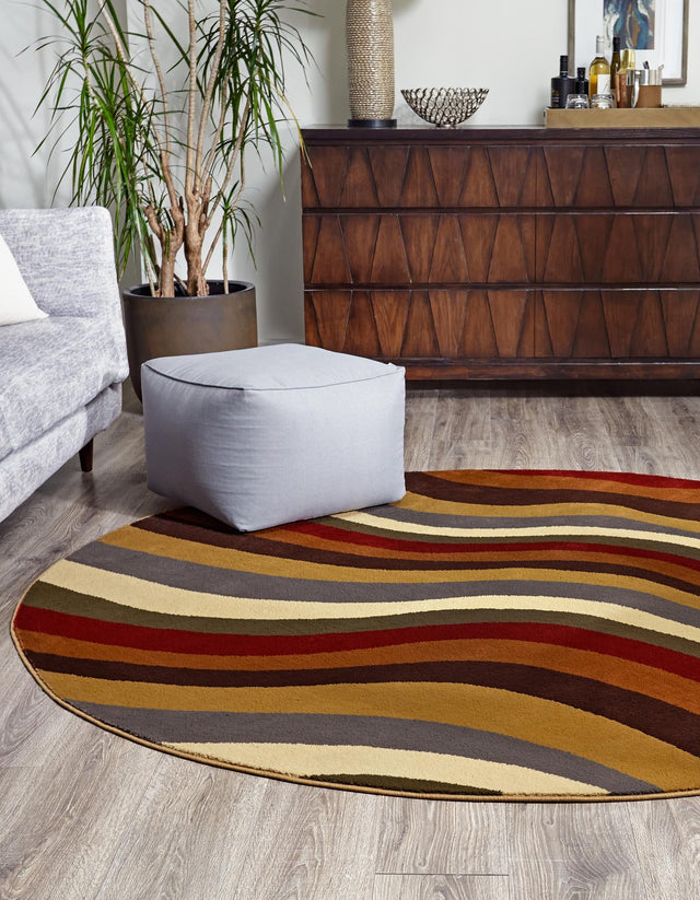 Multicolor 6' x 6' Cafe Round Area Rug 100% Polypropylene With Cotton Backing Modern Abstract Design Carpet for Home Living Room Dining Office Decor for Sale at Rug Engine