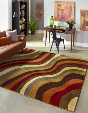 Multicolor 10' x 10' Cafe Square Area Rug 100% Polypropylene With Cotton Backing Modern Abstract Design Carpet for Home Living Room Dining Office Decor for Sale at Rug Engine