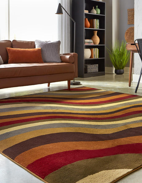 Multicolor 10' x 10' Cafe Square Area Rug 100% Polypropylene With Cotton Backing Modern Abstract Design Carpet for Home Living Room Dining Office Decor for Sale at Rug Engine
