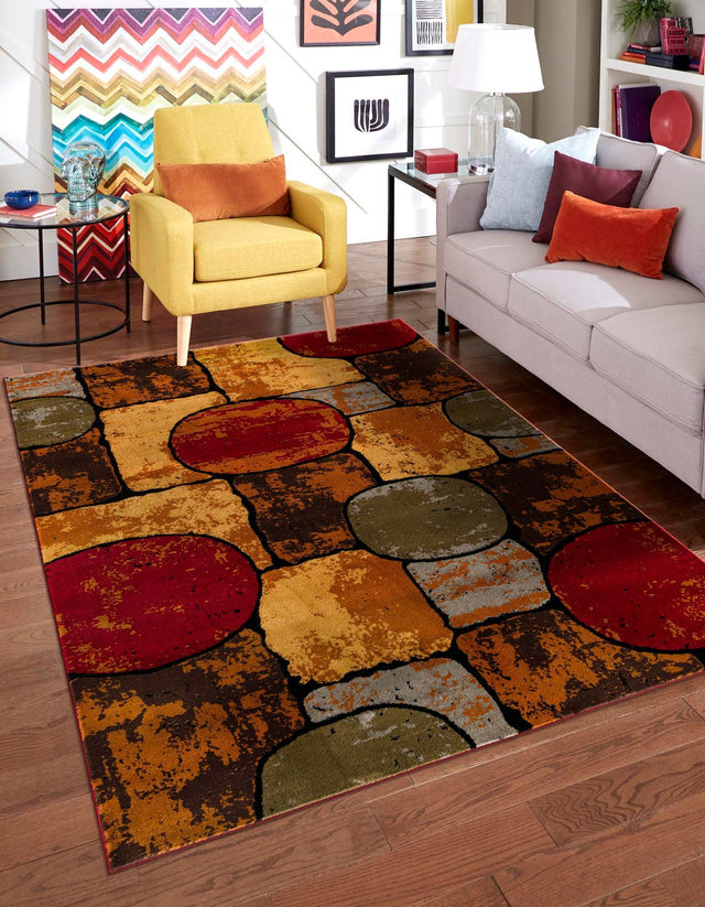 Multicolor 2' x 3' 1 Cafe Rectangle Area Rug 100% Polypropylene With Cotton Backing Modern Abstract Design Carpet for Home Living Room Dining Office Decor for Sale at Rug Engine