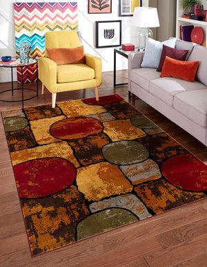 Multicolor 10' x 13' 1 Cafe Rectangle Area Rug 100% Polypropylene With Cotton Backing Modern Abstract Design Carpet for Home Living Room Dining Office Decor for Sale at Rug Engine